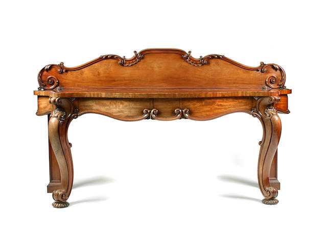 A Gillows of Lancaster William IV mahogany serpentine serving table