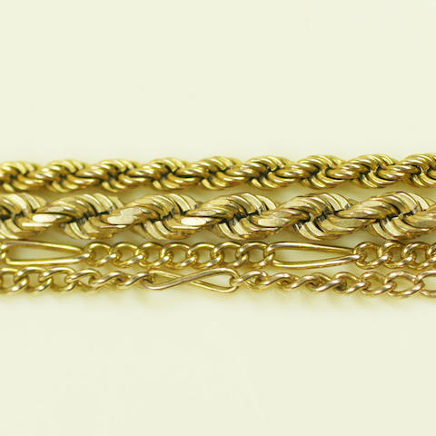 A late Victorian 15ct gold long chain (3)