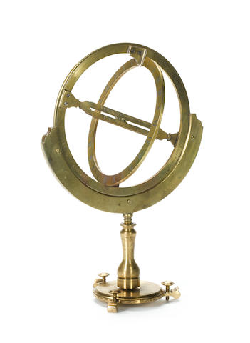 A Benjamin Scott standing brass universal equinoctial ring dial, English, early 18th century,