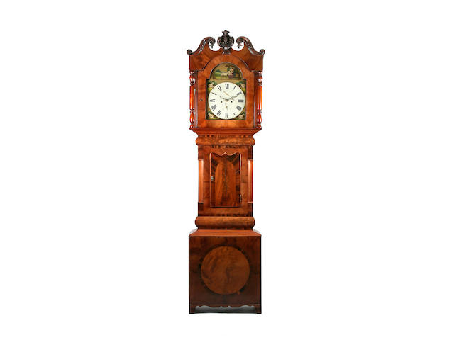 A mahogany-cased eight-day painted dial longcase clock, mid-19th Century J Charlton, Houghton, circa 1850