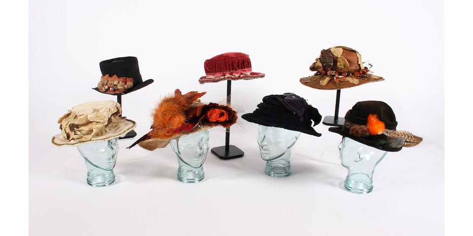 A group of Edwardian/early 19th century hats