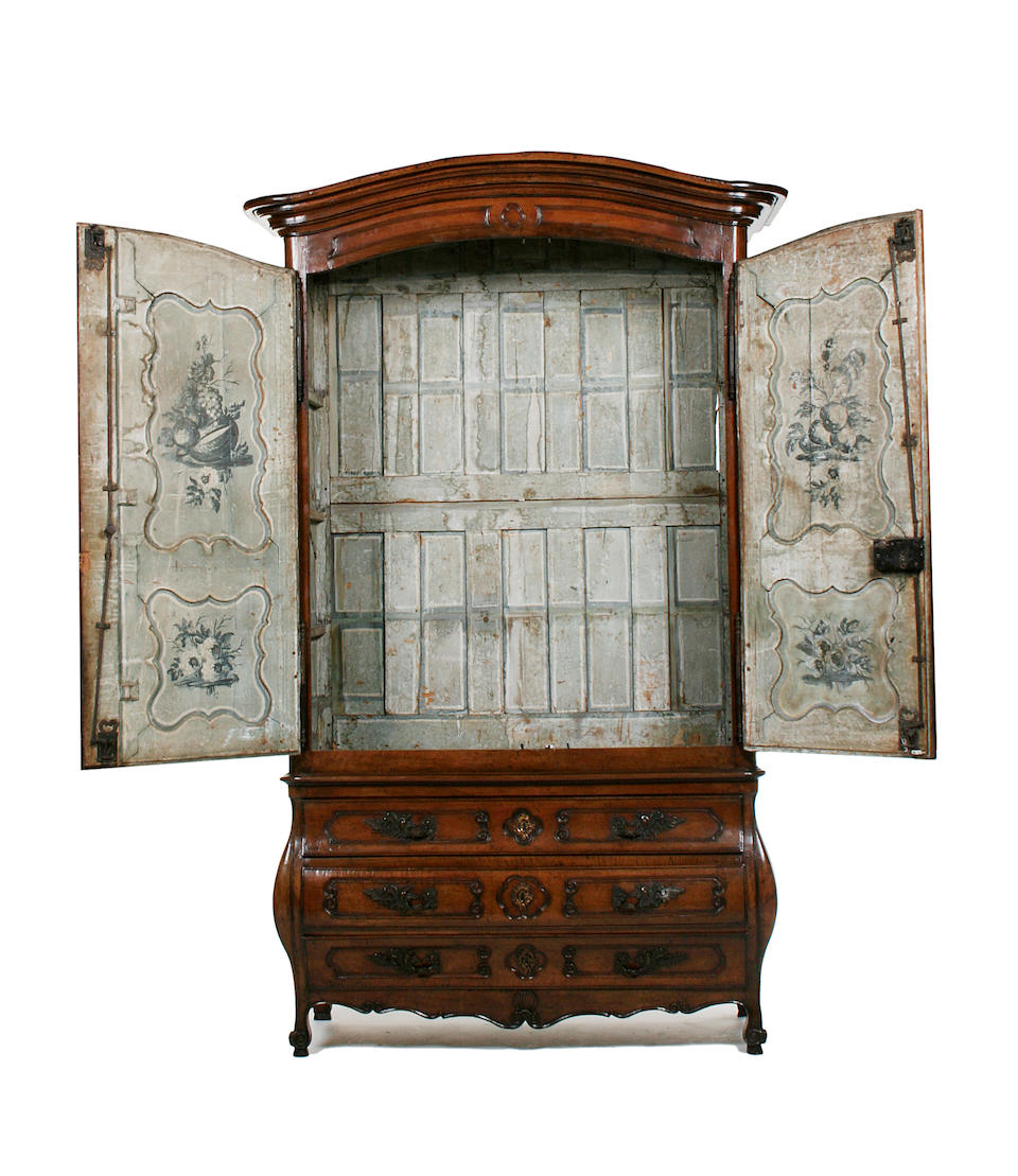 A Louis XV provincial walnut armoire en cabinet