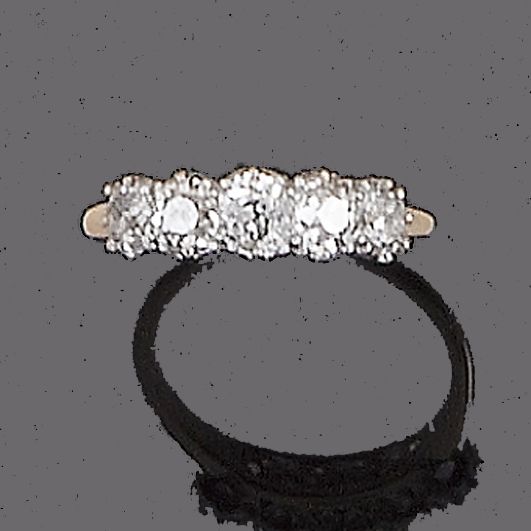 A diamond five-stone ring