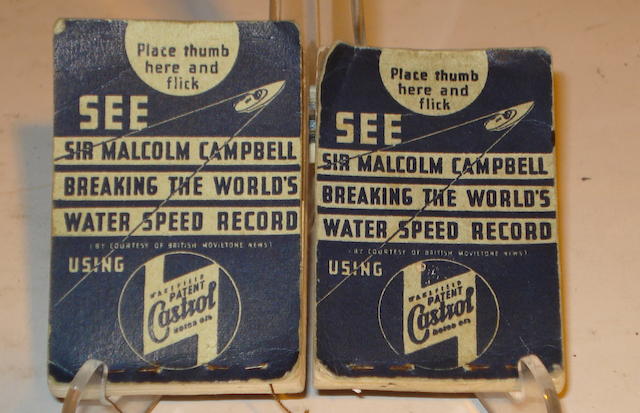 An optical flip-book - Sir Malcolm Campbell 'Breaking the World's Water Speed Record', circa 1935,