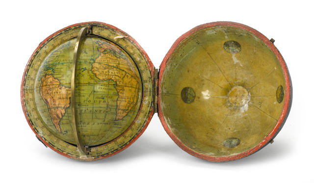 A 3-inch Newton's pocket globe, English, circa 1820,