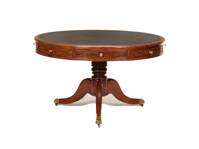 A William IV mahogany drum table