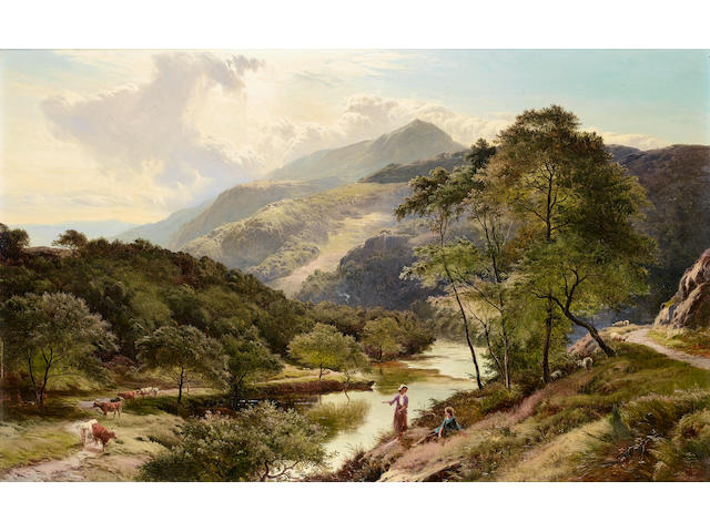 Sidney Richard Percy (British, 1821-1886) In the Valley of the Glaslyn, Wales