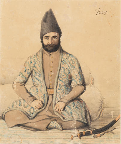 A portrait of Muhammad Shah Qajar (reg. 1834-48) Persia, circa 1835-40