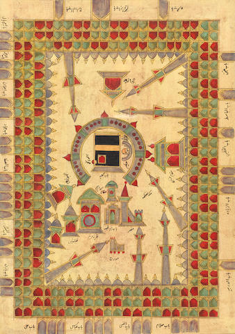 A coloured diagram of al-Ka'aba, Mecca India, 18th Century