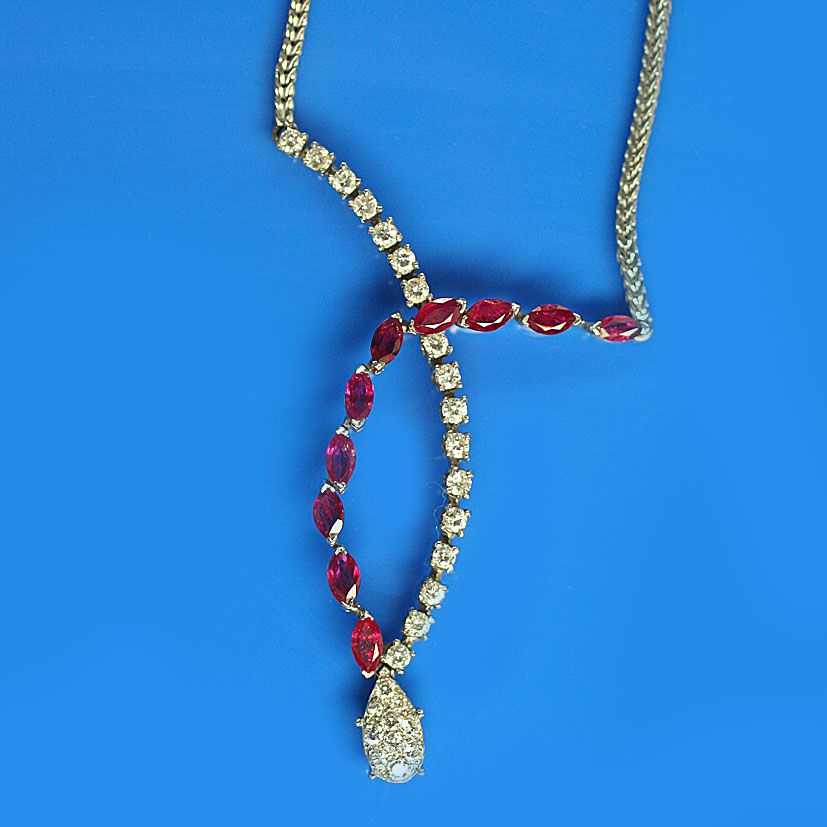 A ruby and diamond necklace
