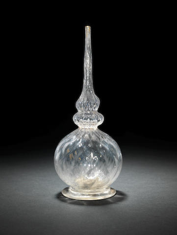 A mould-blown glass Rosewater Sprinkler (gulabpash) made for the Indian Market Bohemian or English 1750-1775