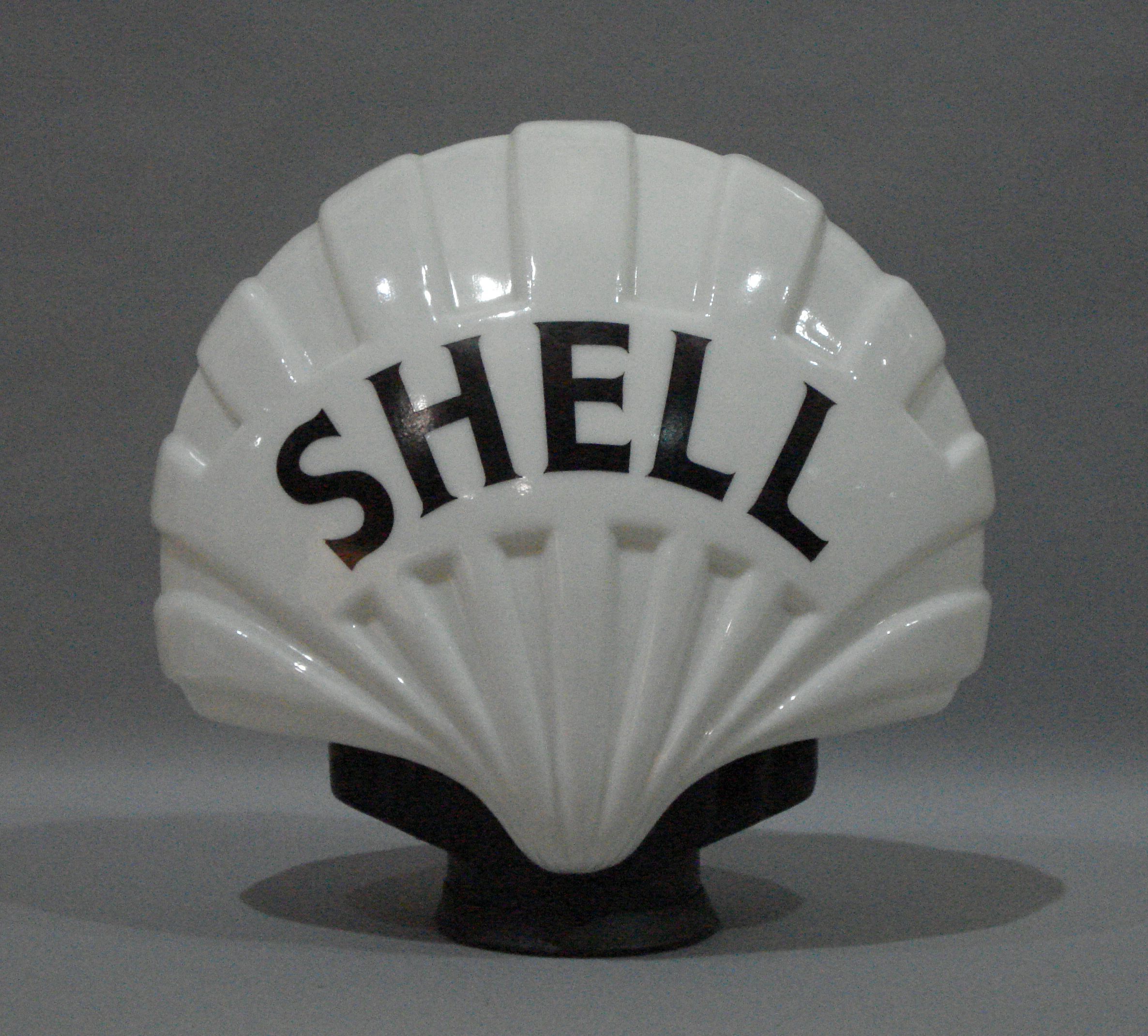 Bonhams Cars : A 'Fat' Shell shell-shaped glass petrol pump globe,