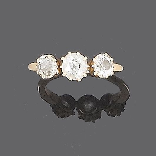 A diamond three-stone ring