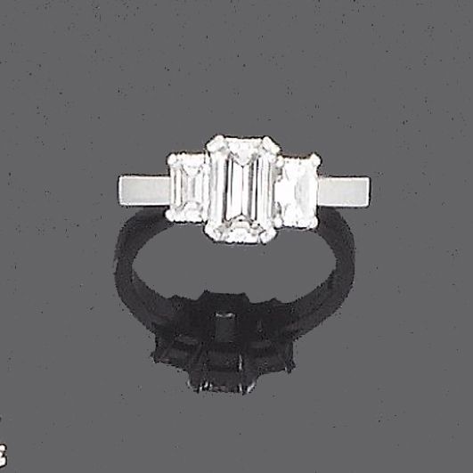A diamond three-stone ring