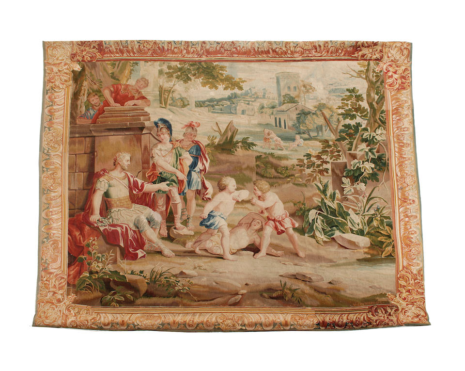 An early 18th century Brussels pastoral tapestry by Urban and Daniel III Leyniers
