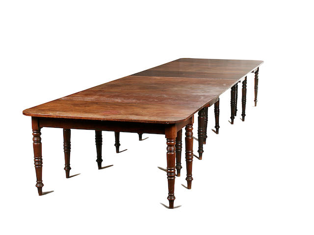 A very large Victorian mahogany dining table