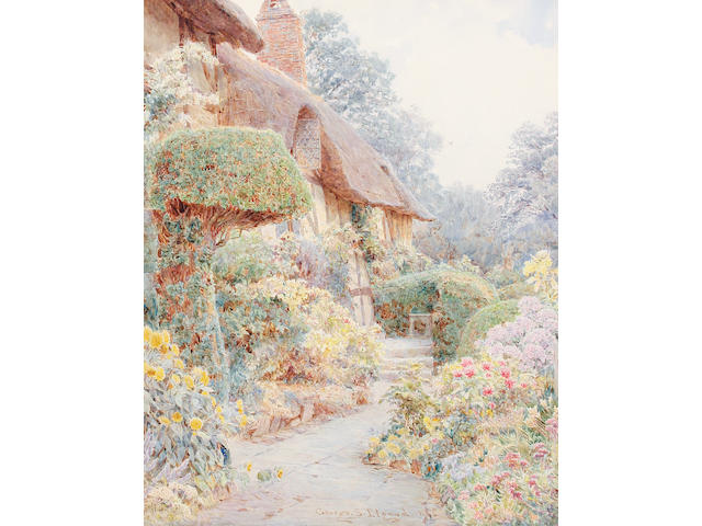 George Samuel Elgood (British, 1851-1943) Anne Hathaway's cottage