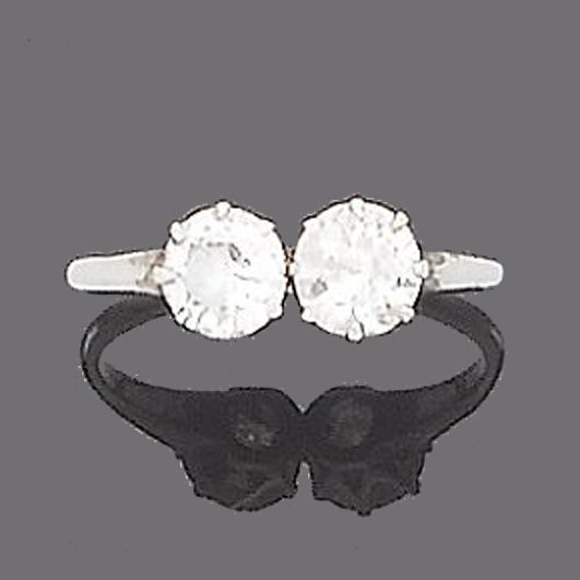 A diamond two-stone ring