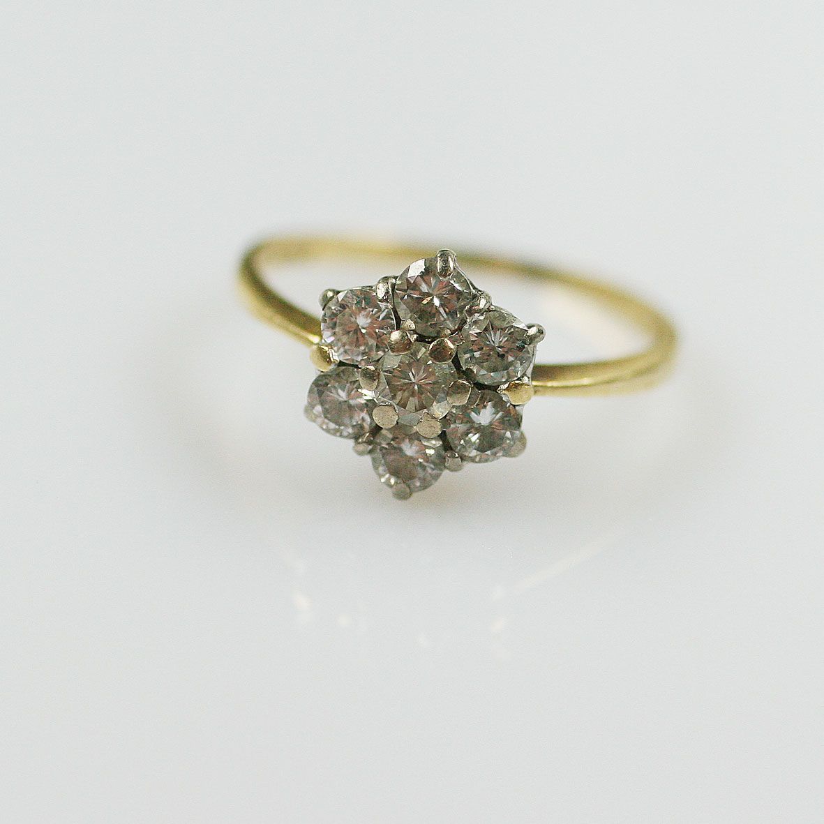 A diamond cluster ring,