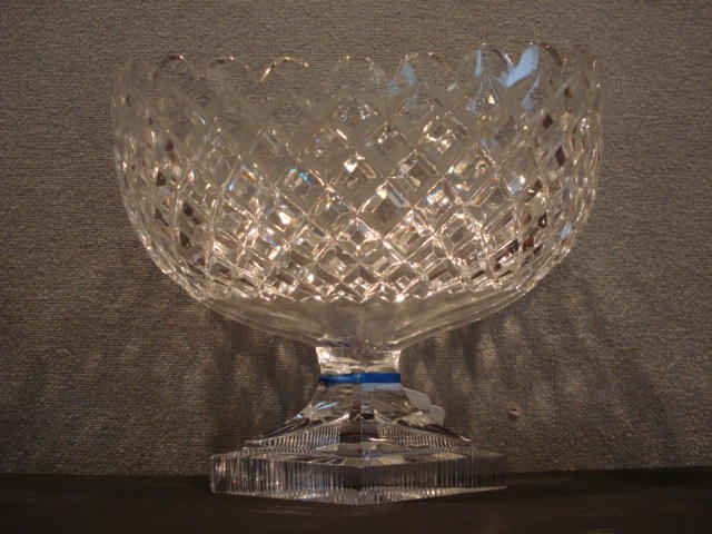 A cut glass bowl