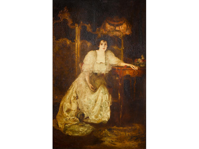 Solomon J. Solomon (British, 1860-1927) Portrait of Mrs Patrick Campbell as Paula Tanqueray