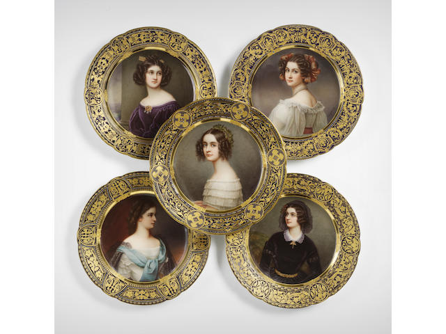 A set of eleven Vienna-style plates early 20th century