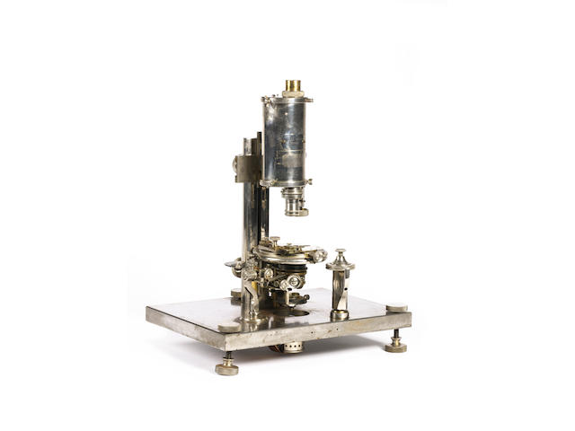 An exceptionally rare Royal R Rife polished steel compound microscope, American, dated 1932,