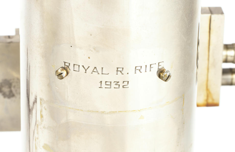 An exceptionally rare Royal R Rife polished steel compound microscope, American, dated 1932,