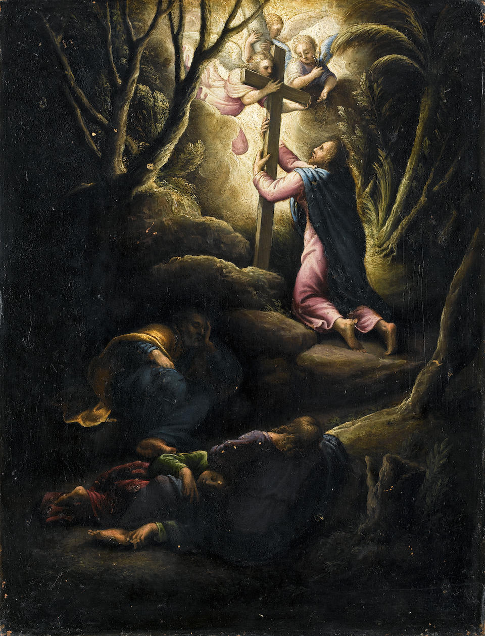 Attributed to Francesco Cavazzoni (Bologna 1559-1612) Recto: The Agony in the Garden; Verso: The Crucifixion