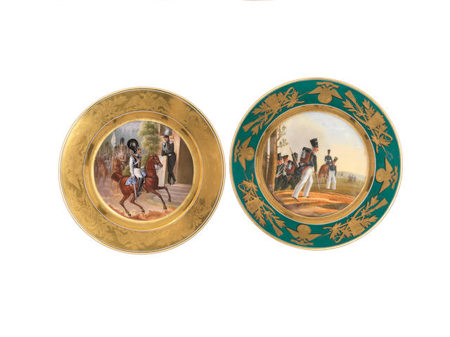A porcelain plate from a Military Service Imperial Porcelain manufactory, St. Petersburg, period of Nicholas I