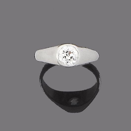A diamond single-stone ring