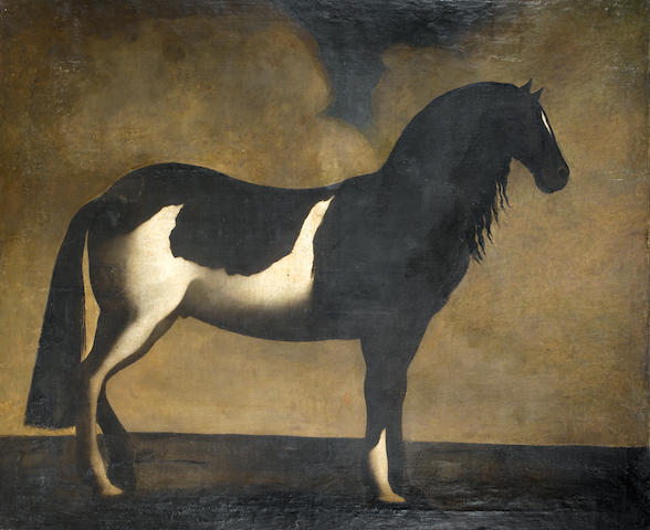 Studio of David Klocker von Ehrenstrahl (Hamburg 1629-1698 Stockholm) A black and white brindled horse standing in profile