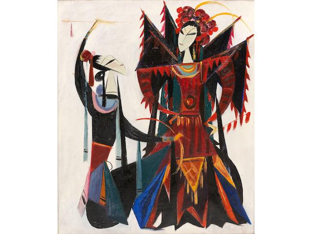 Lin Fengmian (1900-1991) Chinese Opera Series:Female Warrior of the Yangs