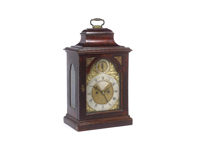 A mid to late 18th century mahogany bell top bracket clock John Taylor, London