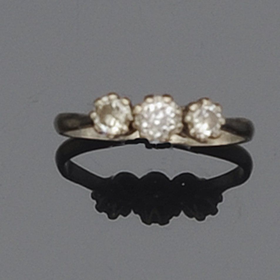 A three stone diamond ring