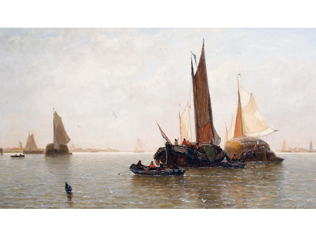 Paul Jean Clays (Belgian, 1817-1900) Dutch barges