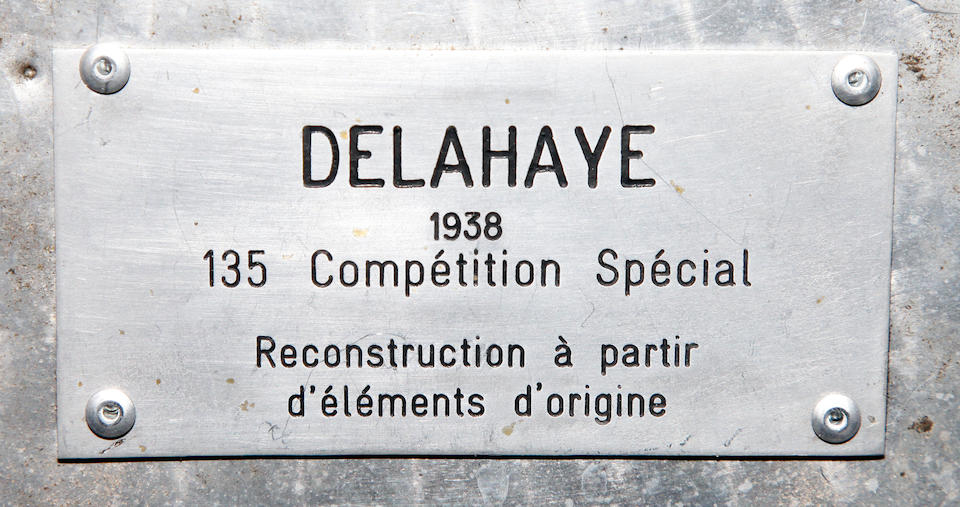 1936 Delahaye 135 3,6 litre Sport Carrosserie style Le Mans, Chassis no. 47212 Engine no. 833895