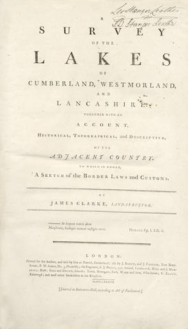 LAKE DISTRICT CLARKE (JAMES) A Survey of the Lakes of Cumberland, Westmorland, and Lancashire