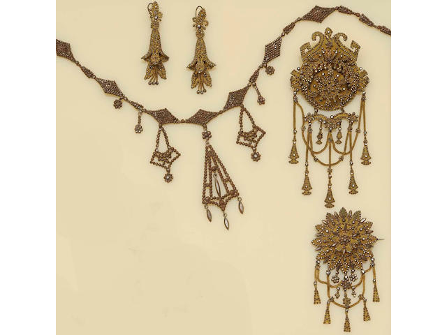 A collection of late 18th/early 19th century cut-steel jewellery