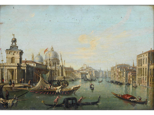 Attributed to Carlo Grubacs (Dalmatia 1810-circa 1870 Venice) The Doge's Palace, Venice, with the Bucintoro; and The entrance to the Grand Canal, Venice, (2)