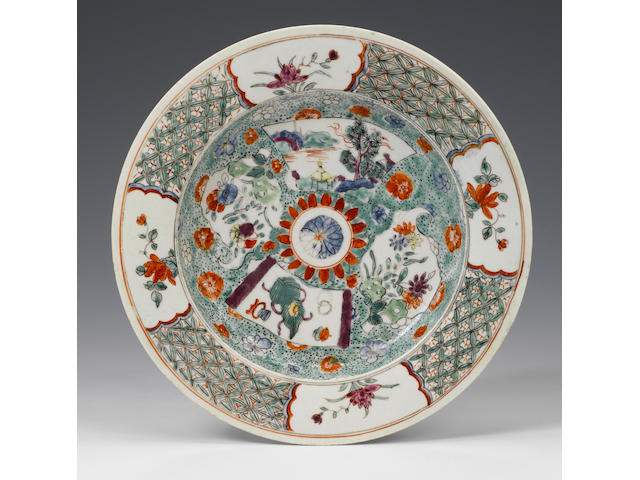 An exceptional early Worcester plate circa 1752-3