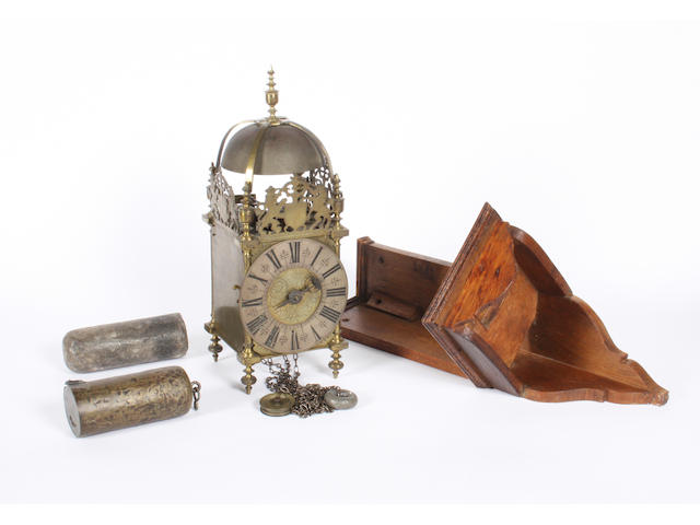 An 18th century and later brass lantern clock 2