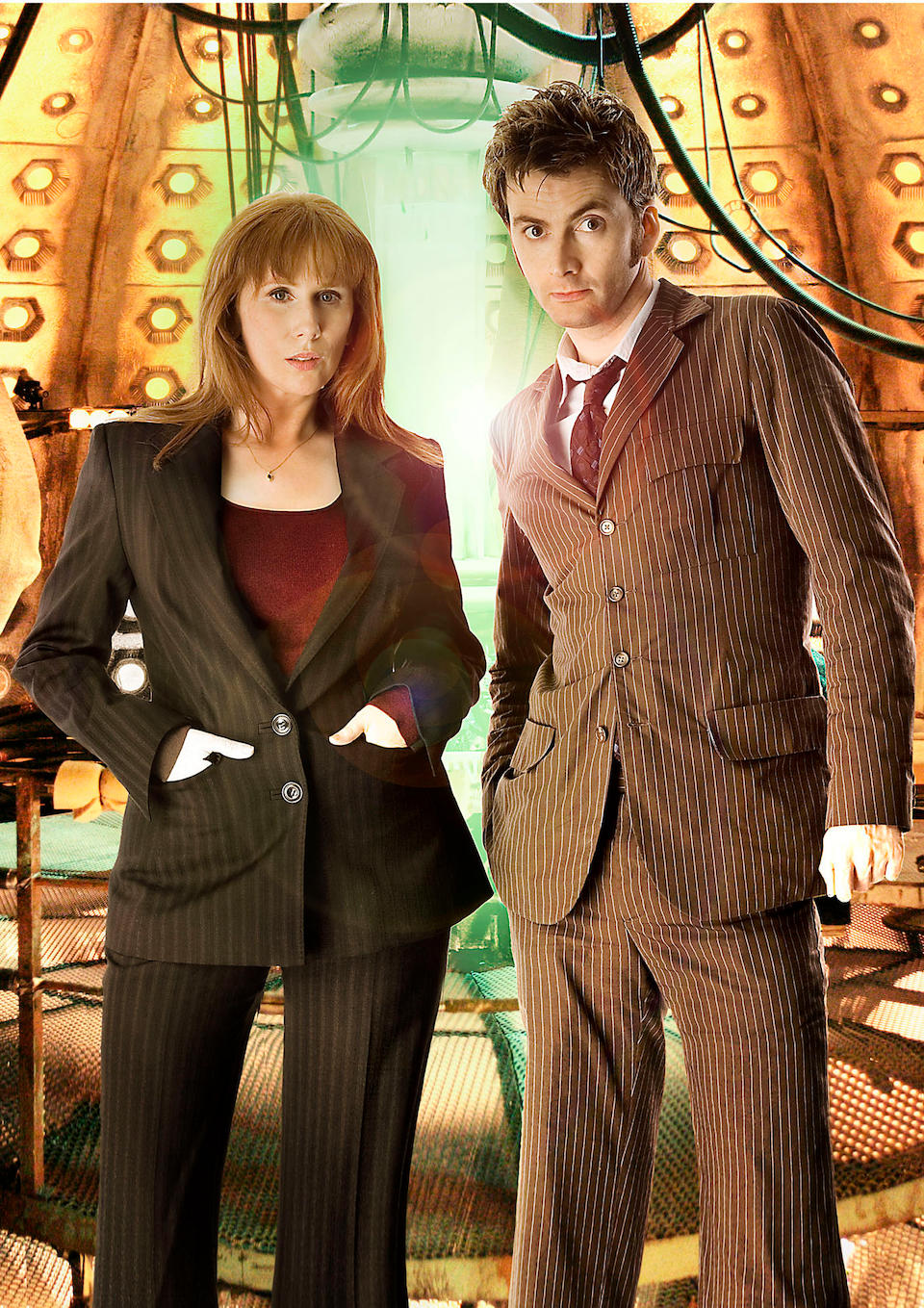 Partners In Crime, April 2008 Donna Noble (Catherine Tate), a black pinstripe two-piece suit, 2