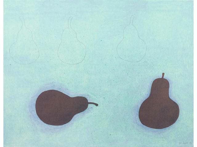 William Scott R.A. (British, 1913-1989) Pears Lithograph, 1979, printed in colours to the sheet edges, on wove, signed and dated in pencil, a proof aside from the numbered edition of 150, published by CCA Galleries, with their blindstamp,  502 x 650mm (19 3/4 x 25 1/2in)(SH) unframed