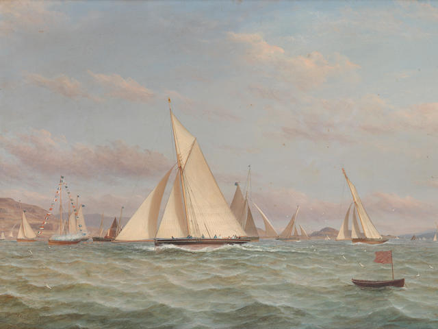 William Clark of Greenock (British, 1803-1883) The cutter Avon winning the prize at the opening cruise of the Clyde Yacht Club