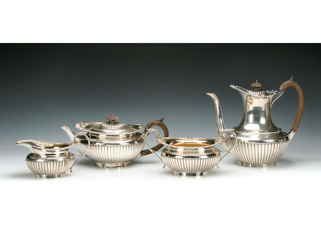 A Victorian 4 piece tea & coffee service by the Barnards, London 1895