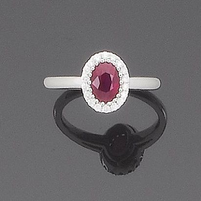 A ruby and diamond cluster ring