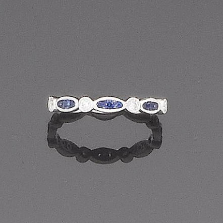 A sapphire and diamond full-hoop eternity ring