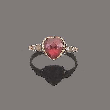 An early 19th century ruby and diamond ring,