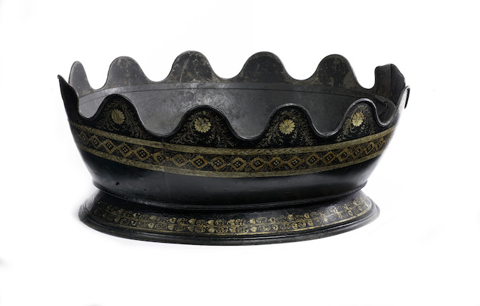 A Regency ebonised and gilt decorated tôleware monteith image 1